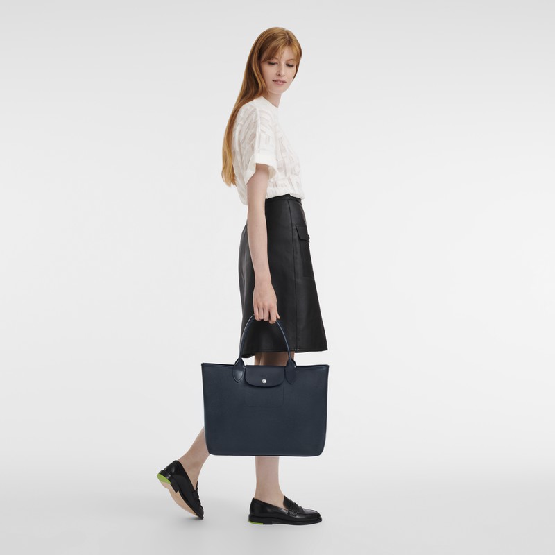 Longchamp Le Pliage City L Torba Tote Ženski Temno Modre Slovenija | 10182HYQ556