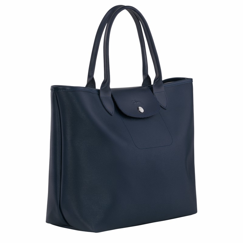 Longchamp Le Pliage City L Torba Tote Ženski Temno Modre Slovenija | 10182HYQ556