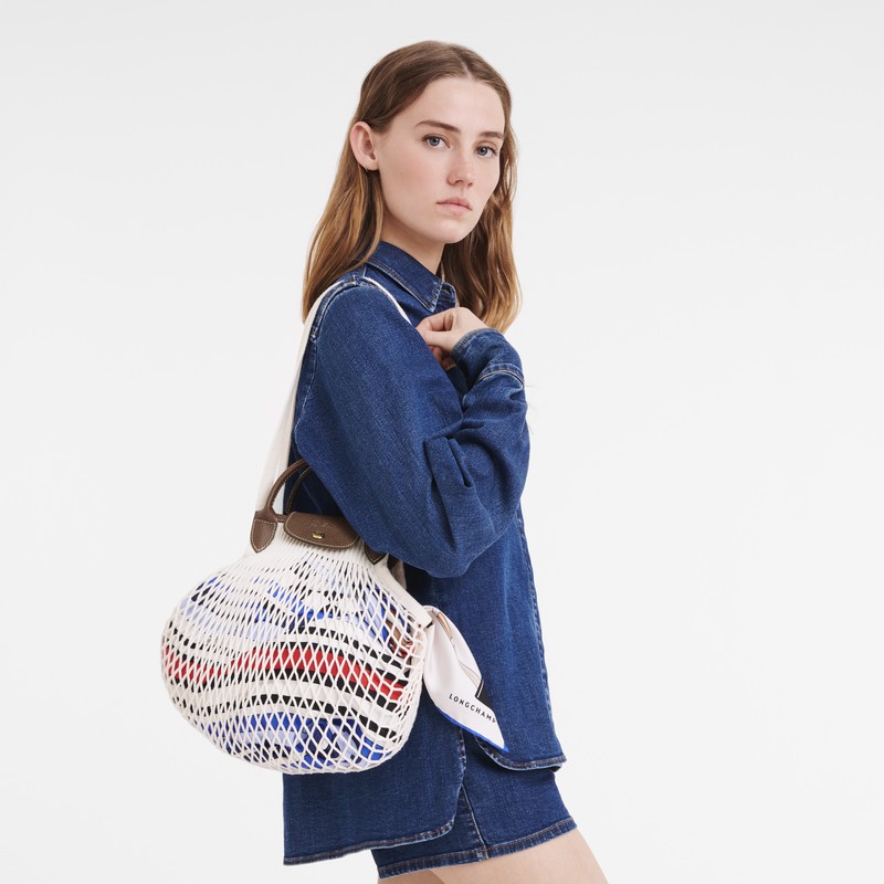 Longchamp Le Pliage Filet L Torbica za čez Ramo Ženski Bele Slovenija | 10121HVH037