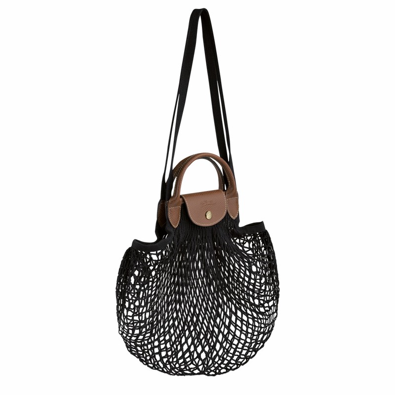 Longchamp Le Pliage Filet L Torbica za čez Ramo Ženski Črne Slovenija | 10121HVH001