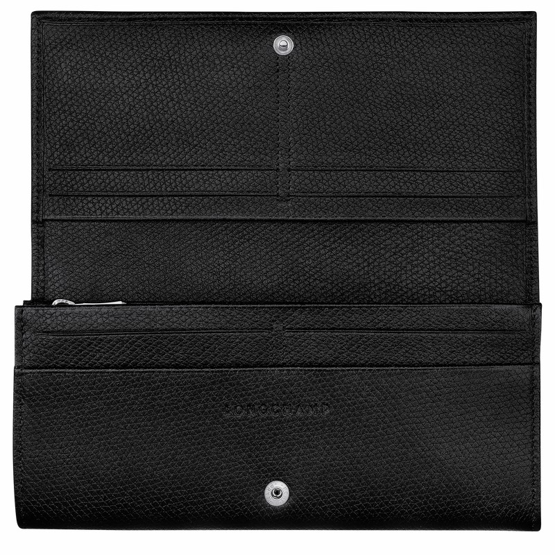 Longchamp Le Roseau Flap Denarnice Ženski Črne Slovenija | L3044HFP001