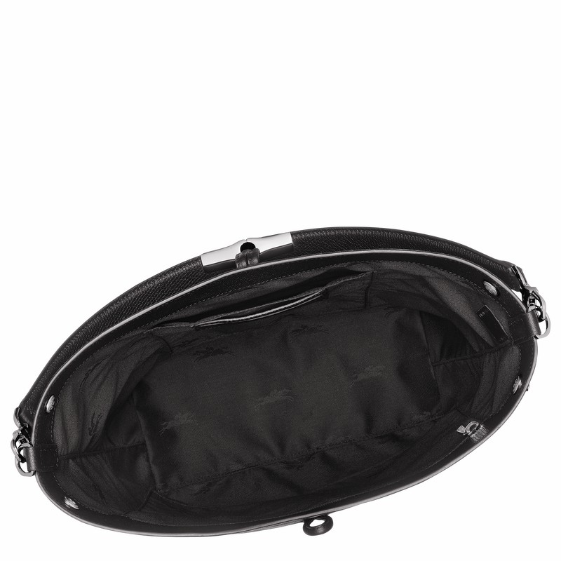 Longchamp Le Roseau M Torbica za čez Ramo Ženski Črne Slovenija | 10281HFP001